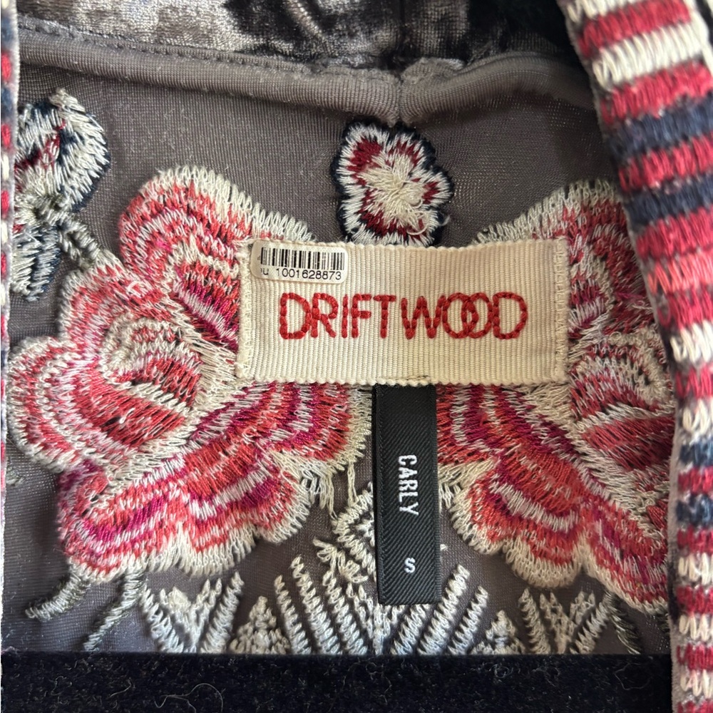 Driftwood Carly Velvet Floral Kimono Cardigan, Size S - Picture 6 of 8